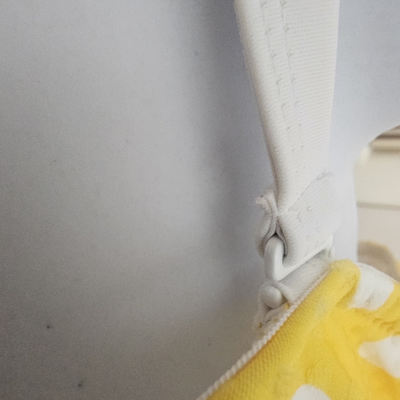 Unique Vintage Barbara One Piece Swimsuit 3X Yellow White Polka Dot Retro Pinup - Picture 14 of 14